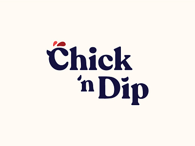 Chick 'n Dip bird brand branding chicken fast food food fried identity logo retro rooster typography