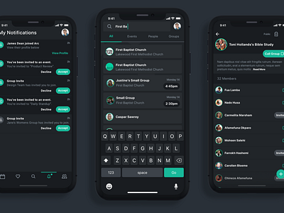 Video App - Search & Notifications app chat ios14 list ui notifications search ui uiux