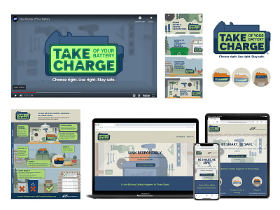 Take Charge art direction concept iconography infographic design logo video