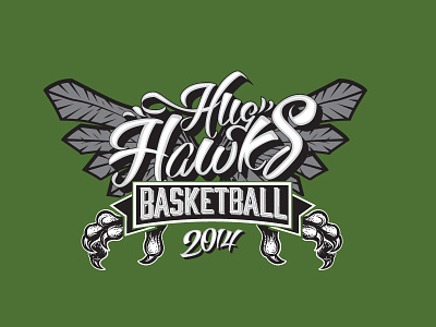 Proctor R. Hug High Hawks Basketball basketball hand drawn type handlettering lettering sports
