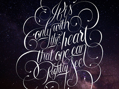 Only with the heart calligraphy design hand lettering lettering script type typography