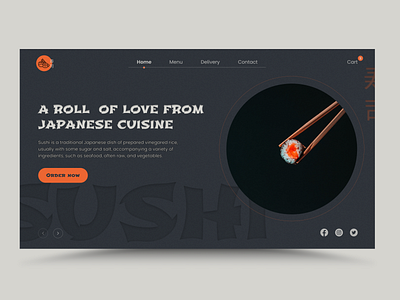 Sushi Landing Page design sushi typography ui ux web website