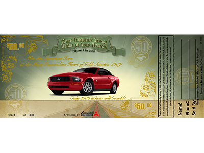 Raffle ticket for Car give away illustration project ux vectors