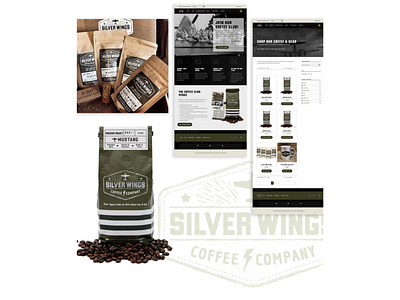 Silver Wings Coffee Company branding ecommerce graphic design logo photography product packaging social media marketing website design website development