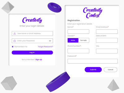 Signup Page for Creativity