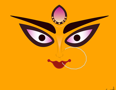 maa durga atanu bengali durga festival flat goddess india lord maa sanyal yellow