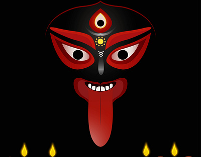 Maa kali atanu dark diwali flat goddess indian lord red sanyal