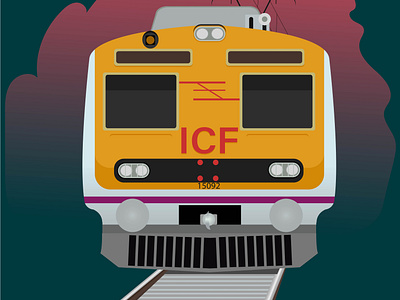 Indian local ICF Suburban train