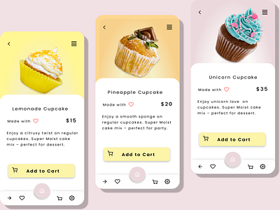 CUPCAKE app design app daily ui challenge designer figmadesign ui