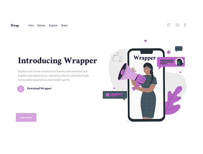 Wrapper | Website design concept | Inspired design dailyui designer uiux uiuxdesign webdesign