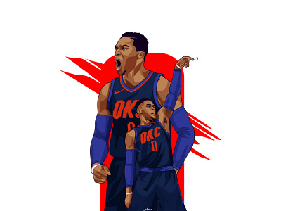 Westbrook artwork design nba poster portrait vector vexelart