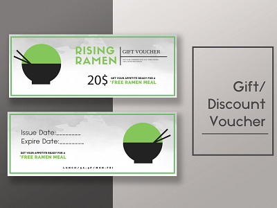 Japanese Restaurant Gift Voucher branding design discount voucher graphic design japanese food marketing collateral ramen trendy voucher design vouchers