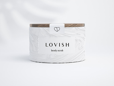 Lovish cosmetics heart logo love mark package scrub