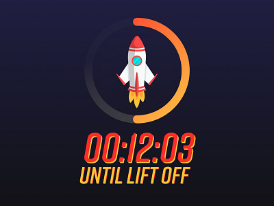 Day 014 - Countdown Timer Rocket Launch branding countdown countdowntimer dailyui dailyuichallenge illustration launch minimal rocket timer ui uxui visualdesign