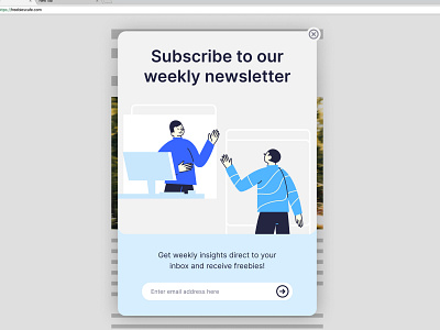 Day 016 - Pop-up Overlay accessibility branding button dailyui dailyuichallenge illustration limited palette minimal overlay popup subscribe typography ui uxui visualdesign