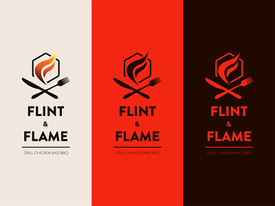 Flame logo || Daily logo challenge || Flint and Flame dailylogochallenge design flame flame logo flint and flame grilled chicken illustration illustrator logo logo design logodesign