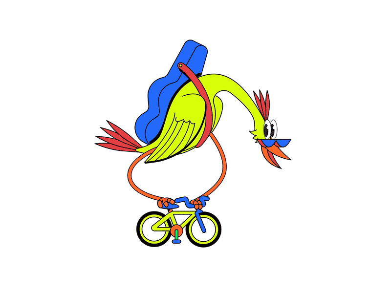 garça de bicicleta after effects animal animation bicicle bicicleta bike bird character cyclo festival de musica garça instrumento musical motion graphics music music festival music video passaro