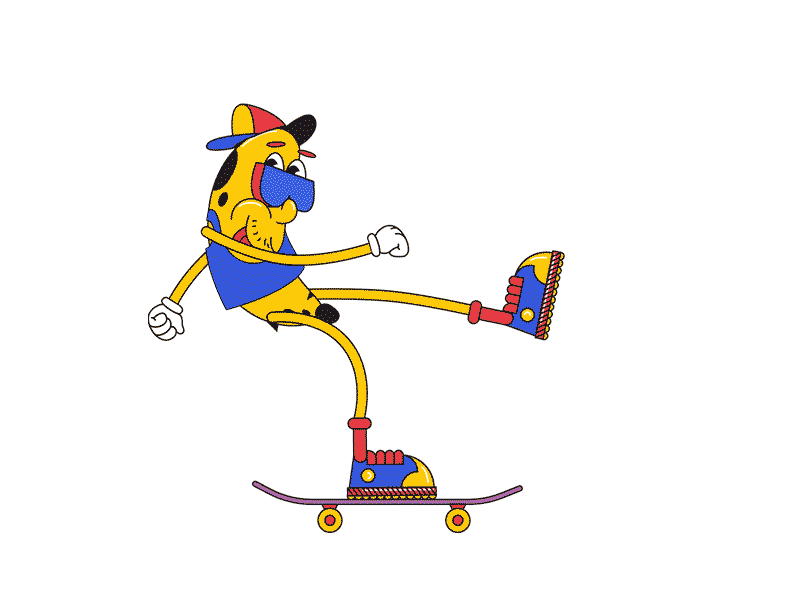 banana skater 2d after effects animal animation banana character illustration motion graphics music video skate skater sport