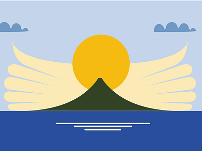 Sunrise animation illustration mountain sunrise