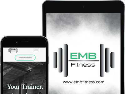 EMBFitness Mobile Trainer branding design logo minimal web