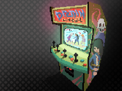 fictional arcade cabinet arcade pixelart