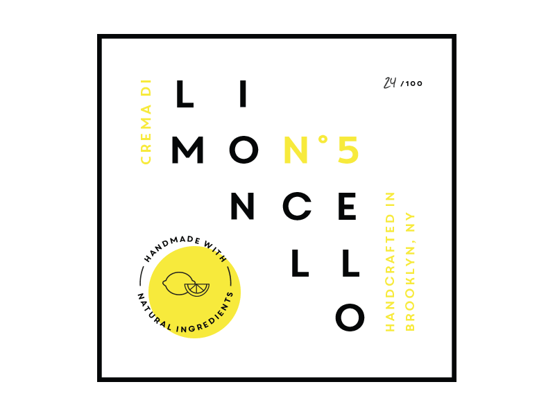 Crema Di Limoncelllo Label label design limoncello packaging type yellow