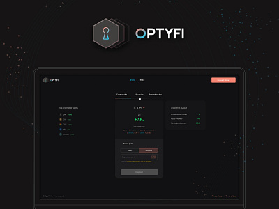 OptyFi Investment platform app application soft ui ux
