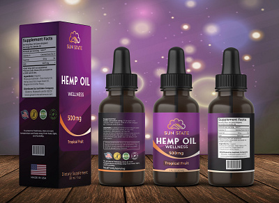 Sunstate hemp oil label Design branding cannabis design cbd cbd label cbd logo cbd packaging cbdoil hemp oil illustration logo