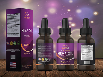 Sunstate hemp oil label Design