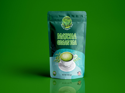 Matcha green tea Packaging design bottle design branding cannabis design cbd packaging design illustration label design labeldesign logo packaging