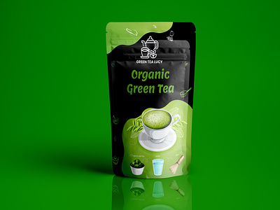 Organic Green Tea Pack mockup bottle design branding cannabis design cbd packaging design illustration label design labeldesign logo packaging