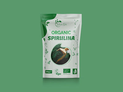 Spirulina Packaging Design bottle design branding cbd packaging design illustration label design labeldesign logo packaging vector