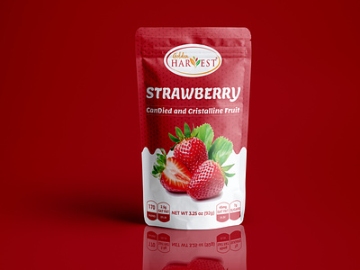 Strawberry Dried Fruit Packaging Design bottle design branding cannabis design cbd packaging design illustration label design labeldesign logo packaging