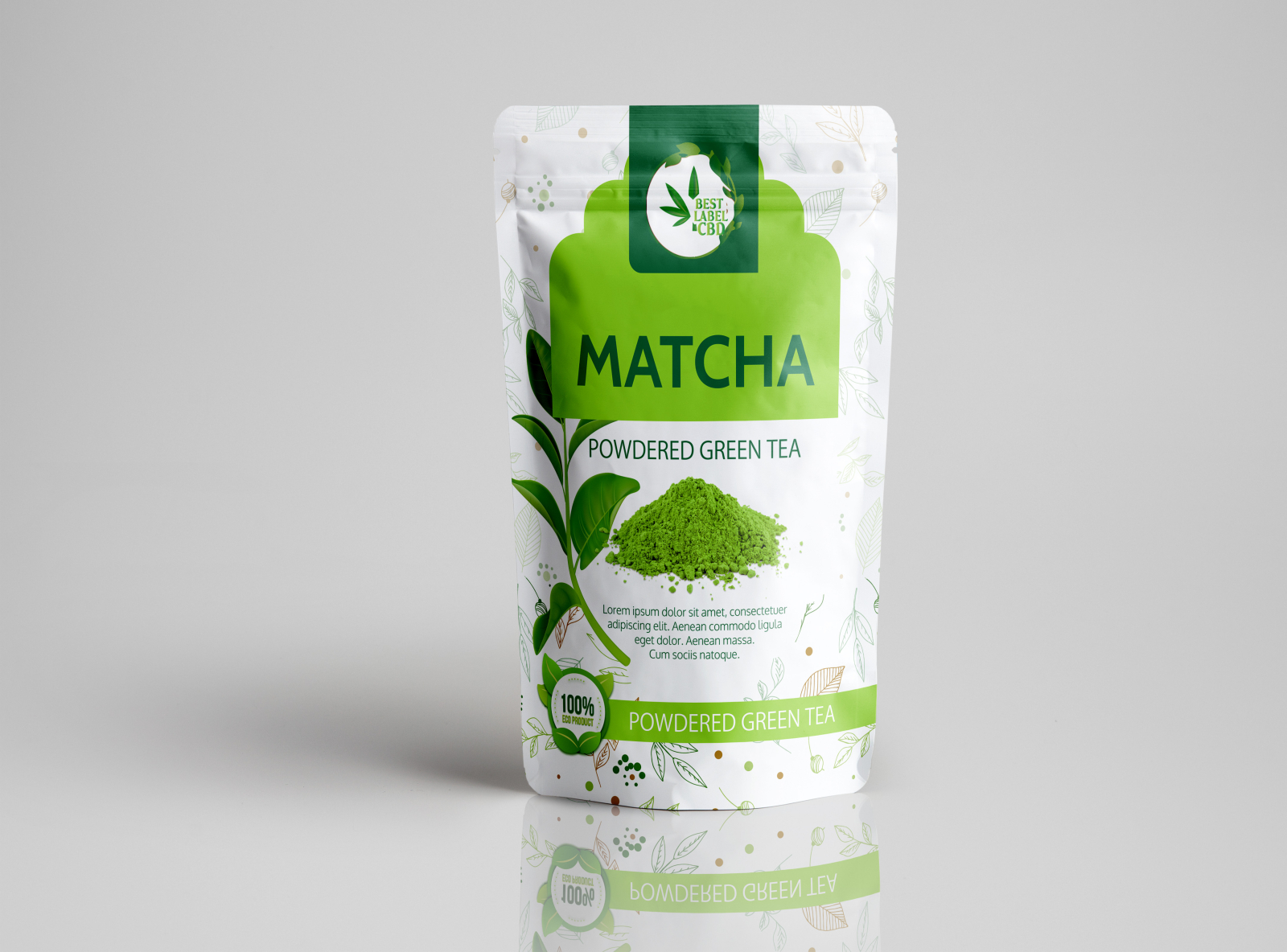 Dribbble Green Tea Pouch Bag Mockup By Aulad Bejoy