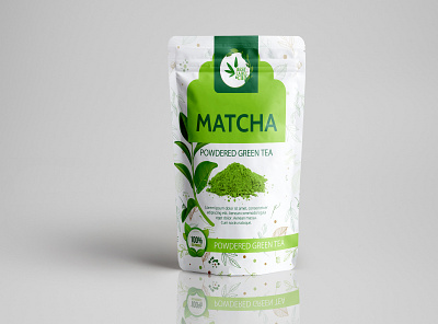 Green Tea Packaging Design bottle design branding cannabis design cbd label cbd packaging design illustration labeldesign logo packaging