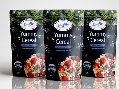 Blueberry Cereal Packaging Design 3d bottle design branding cbd packaging cerealpack design graphic design illustration labeldesign logo packaging