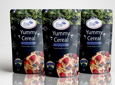 Blueberry Cereal Packaging Design 3d bottle design branding cbd packaging cerealpack design graphic design illustration labeldesign logo packaging