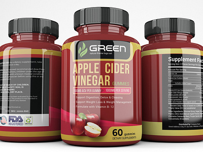 Supplement Label, Bottle Label, Product Label Design