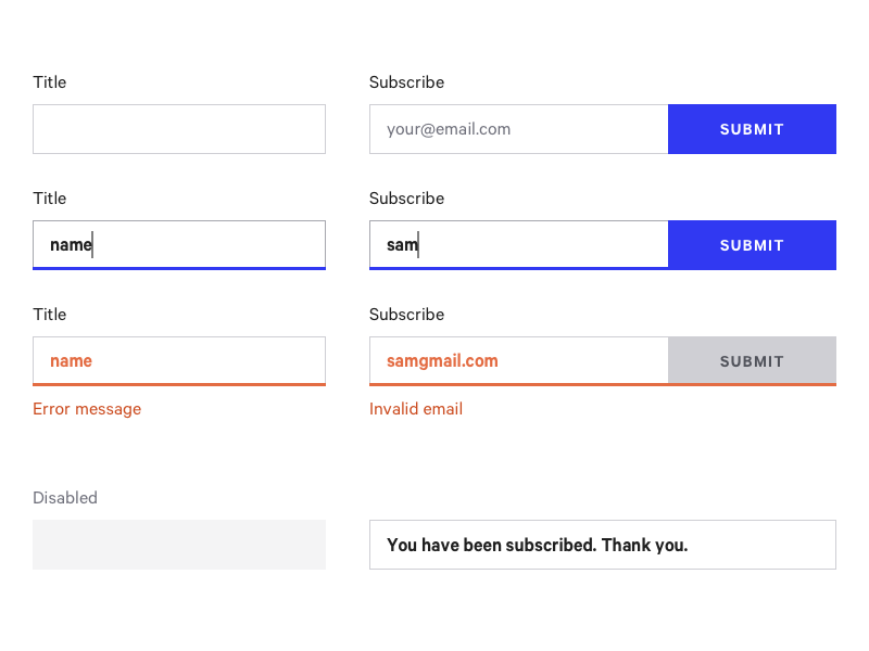 Form Field States by Sarah Lutz on Dribbble