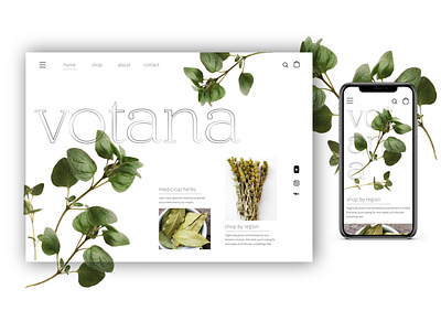 Daily UI 003 - Votana design graphic design greece greek herbs landing page typography ui