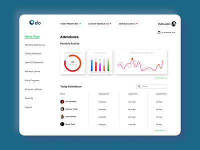 ATTENDANCE attendance branding dashboard dashboard design dashboard ui design figma figma design ui ux web web design webdesign website white