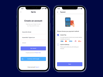 My Market account adobe xd app card cash on delivery design figma figma design illustration instant pay log in payment payment app sign in sign up sketch ui ui ux design ux visa