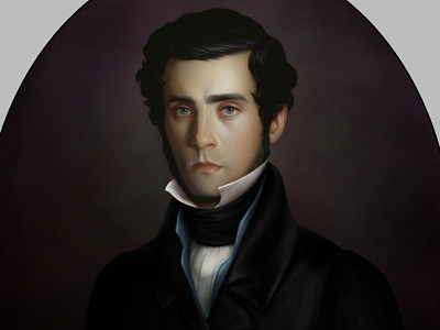 The portrait of young man character classic painting