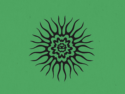 Virus icon logo psychedelic radial shape sunburst virus