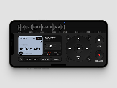 Sony Voice Recorder App Concept app application concept dark theme design editorial figma grid layout record recorder recording sony ui ux voice voice assistant voice over voice search voicerecorder