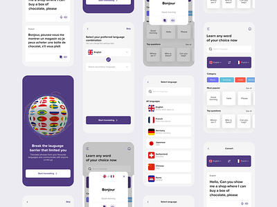 Language translator app app countries design english flags inspiration language languages learning mobile people translate translator travel ui world
