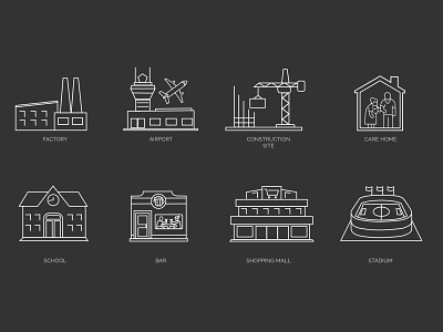 Thin Line Location Icons adobe branding design icon set illustration inspiration thin line vector