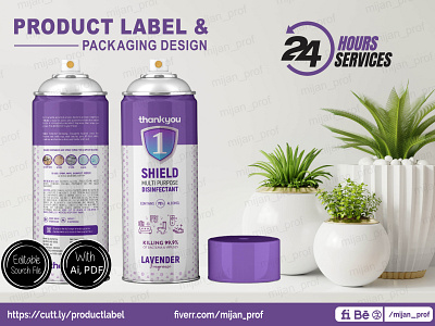 Spary Label & Packaging Design bag label design bottle label cbd label design illustration label design product label product packaging product packaging design spary label supplement label