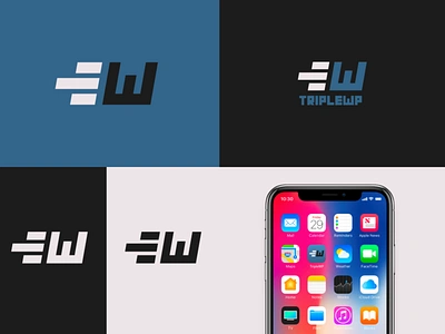 TripleWP- Logo design app logo apple branding design fast graphic design illustration illustrator iphone iphone mockup logo logo design minimal mockup rebrand triplewp wordpress wordpress app wordpress design