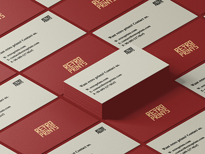 Retro Prints - Business card mockup